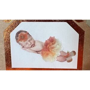 ELLY & EMMY 3 PIECE Baby Orange Yellow TUTU SET SIZE 0 TO 12 MN NEW NWT